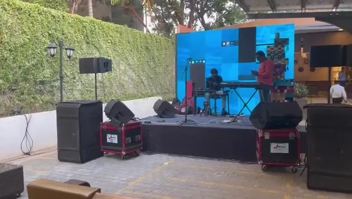 Open-air stage, sound and LED before the show — event by Plan With YOLO, Pune