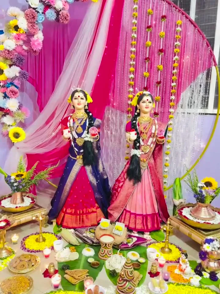 Gauri decoration, closer in — event by Plan With YOLO, Pune