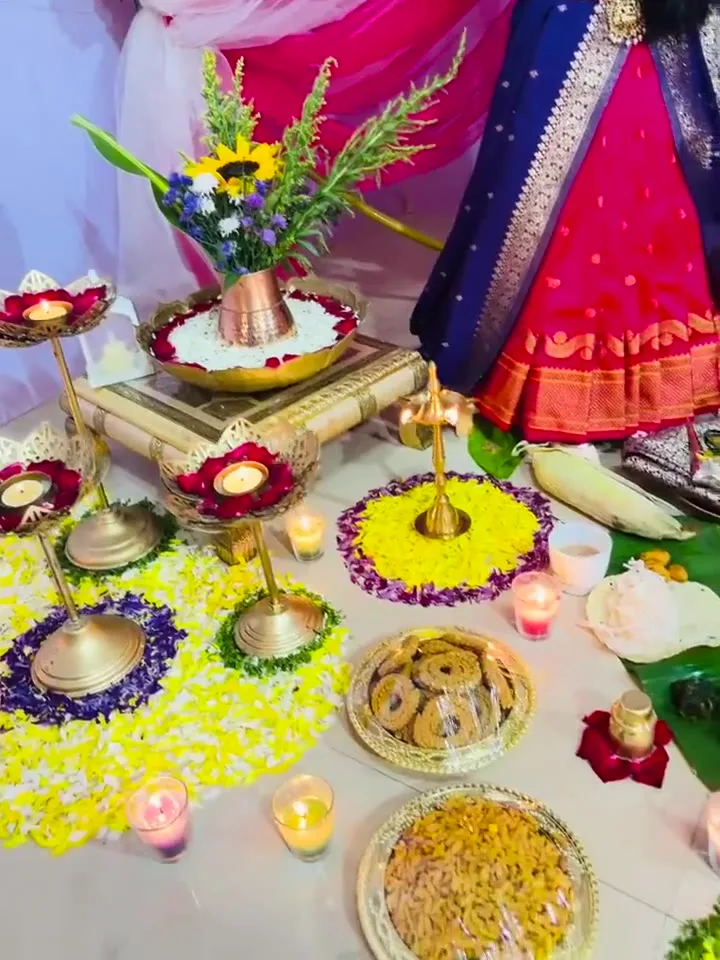 Rangoli and brass at the festival setup — event by Plan With YOLO, Pune