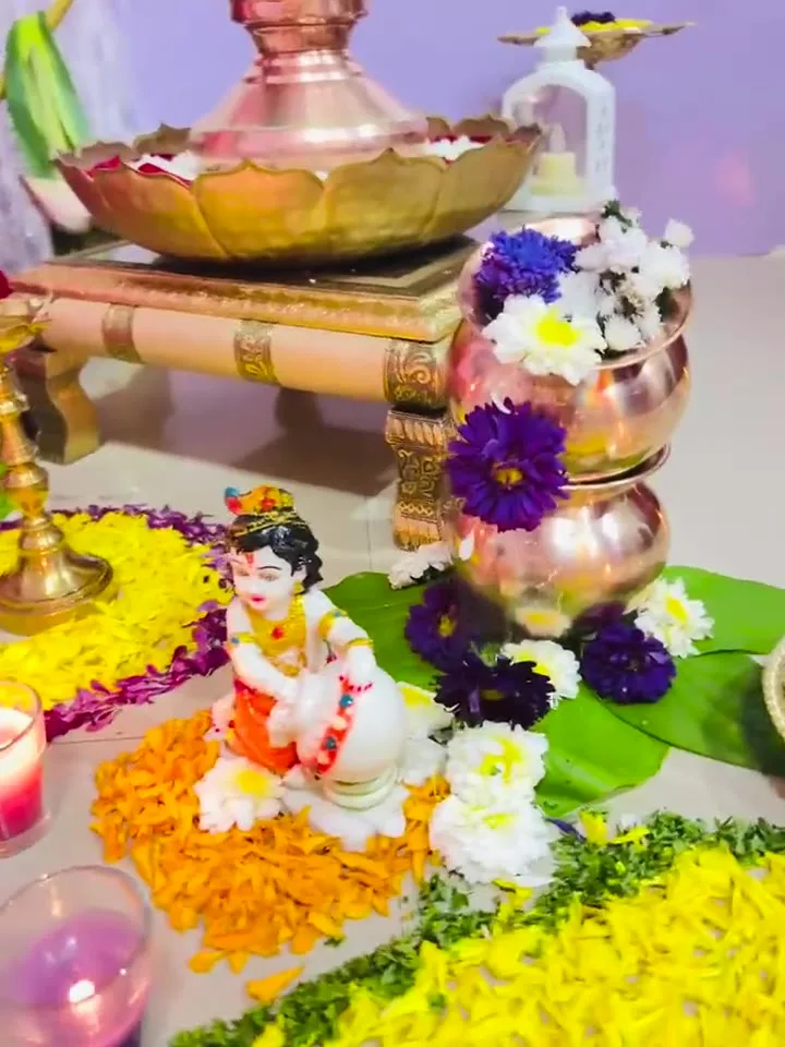 Marigold, brass and leaves at the base — event by Plan With YOLO, Pune