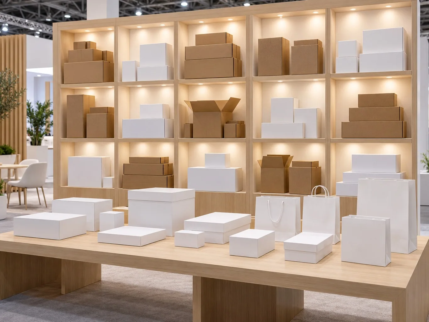Expo stall packaging cartons — event by Plan With YOLO, Pune