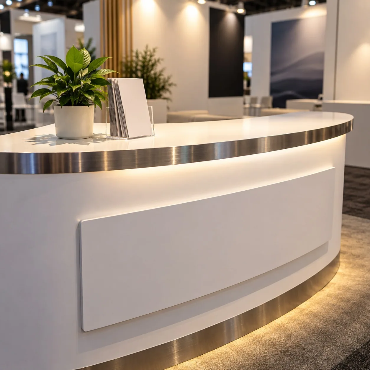 Expo stall reception counter — event by Plan With YOLO, Pune