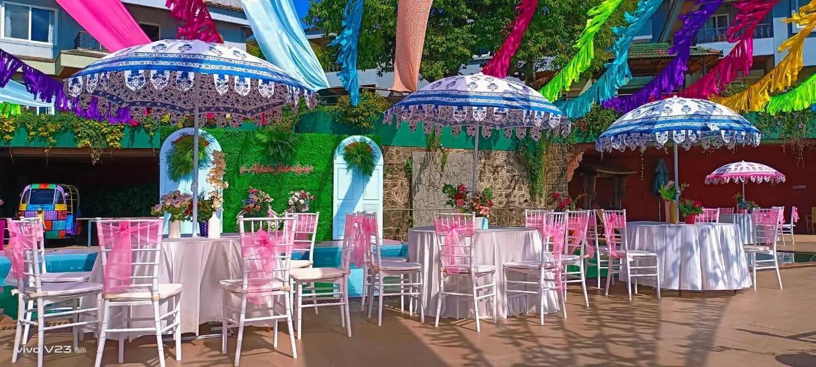 Mehendi umbrella decor — event by Plan With YOLO, Pune